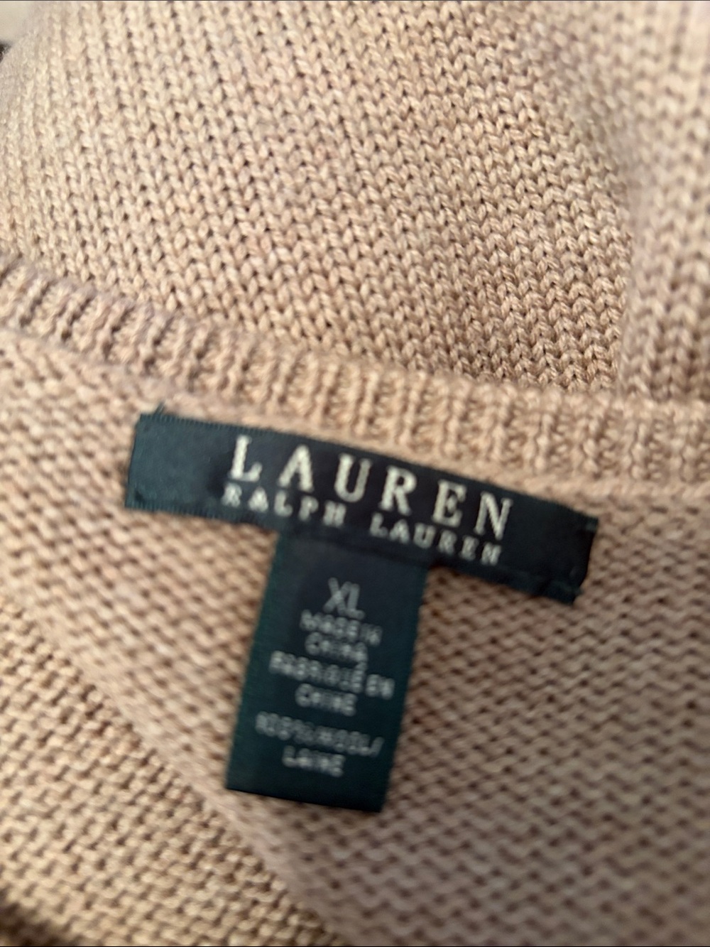 Ralph Lauren Tan Long-Sleeve Wool Knit Dress XL - Picture 2 of 5